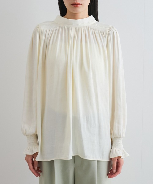 【前後2WAY】割繊ボウタイブラウス【洗える】(シャツ/ブラウス)|VIS(ビス) 【前後2WAY】割繊ボウタイブラウス【洗える】(シャツ/ブラウス)|VIS(ビス)