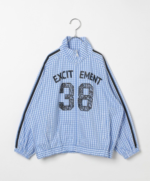 10C REPIPI（ジューシーレピピ）の「【10C REPIPI】ギンガムチェックトラックジャケット（その他アウター・キッズ・ブラック/ブルー・130cm/110cm/120cm）」の2枚目の写真