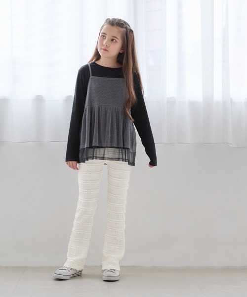 coca（coca）（コカ）の「【WEB限定セール】キッズ レースフリルセミフレアパンツ（その他パンツ・キッズ・アイボリー/ブラック・120/150/130/140）」の7枚目の写真