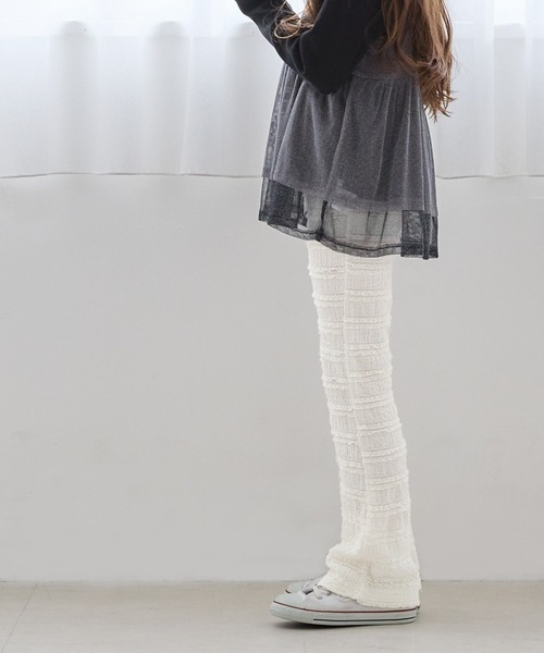 coca（coca）（コカ）の「【WEB限定セール】キッズ レースフリルセミフレアパンツ（その他パンツ・キッズ・アイボリー/ブラック・120/150/130/140）」の8枚目の写真