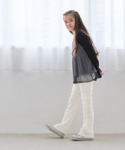 coca（coca）（コカ）の「【WEB限定セール】キッズ レースフリルセミフレアパンツ（その他パンツ・キッズ・アイボリー/ブラック・120/150/130/140）」の10枚目の写真