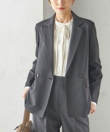 〈手洗い可能〉ツイル ダブル ジャケット(セットアップ対応)