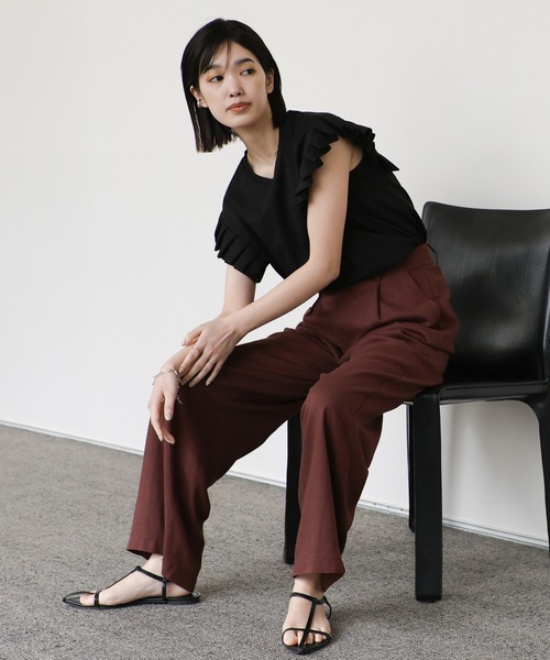 select MOCA Et(セレクトモカエト)の「【Et】プリーツスリーブTシャツ(Tシャツ/カットソー・レディース・ホワイト/ブラック/グレー・FREE)」の14枚目の写真