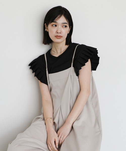 select MOCA Et(セレクトモカエト)の「【Et】プリーツスリーブTシャツ(Tシャツ/カットソー・レディース・ホワイト/ブラック/グレー・FREE)」の21枚目の写真