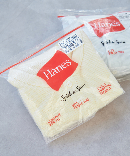 Spick & Span（スピックアンドスパン）の「別注 Hanes / ヘインズ Thermal Henly Neck（Tシャツ/カットソー・レディース・サックスブルー/マスタード・MEDIUM）」の5枚目の写真