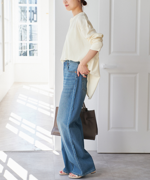 Spick & Span（スピックアンドスパン）の「別注 Hanes / ヘインズ Thermal Henly Neck（Tシャツ/カットソー・レディース・サックスブルー/マスタード・MEDIUM）」の15枚目の写真