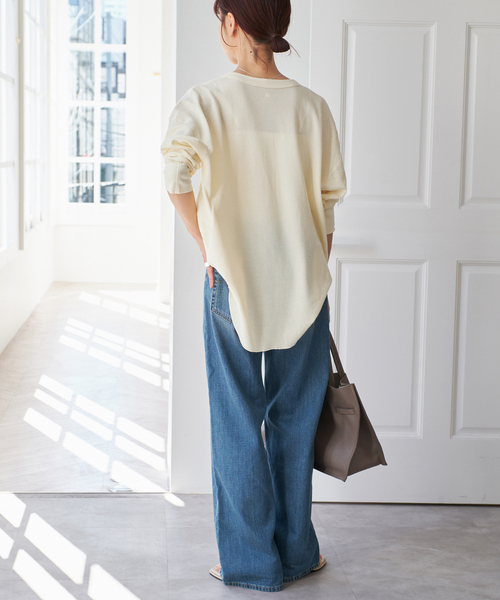 Spick & Span（スピックアンドスパン）の「別注 Hanes / ヘインズ Thermal Henly Neck（Tシャツ/カットソー・レディース・サックスブルー/マスタード・MEDIUM）」の16枚目の写真