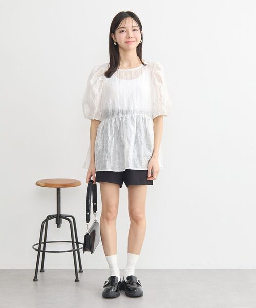 earth music&ecology(アースミュージックアンドエコロジー)の「ベルト付きショートパンツ(その他パンツ・レディース・ブラック/ライトベージュ・M/S)」の20枚目の写真