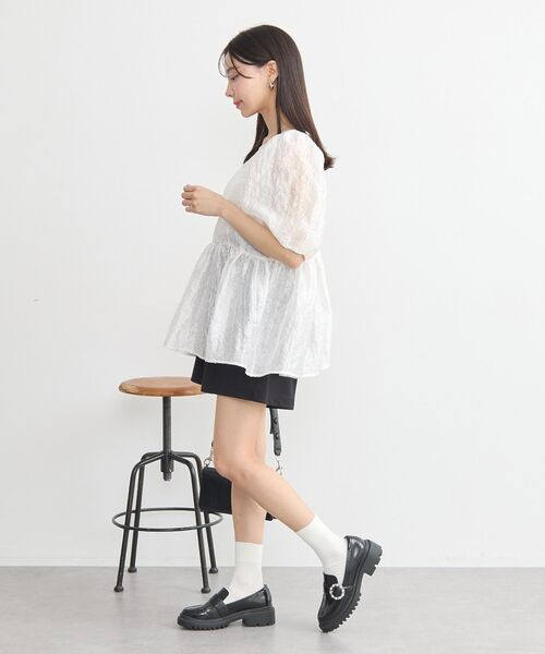 earth music&ecology(アースミュージックアンドエコロジー)の「ベルト付きショートパンツ(その他パンツ・レディース・ブラック/ライトベージュ・M/S)」の21枚目の写真