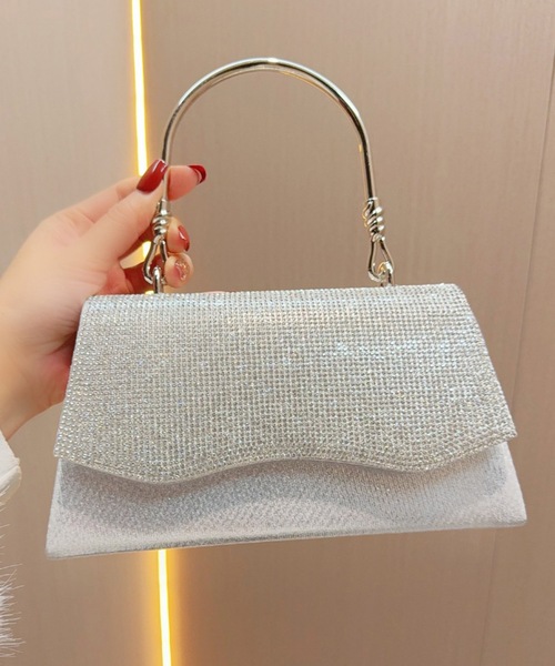 Lace Ladies(レースレディース)の「2WAYラインストーン 台形型 パーティー ハンドバッグ(クラッチバッグ・レディース・ブラック/シルバー/ゴールド・FREE)」の7枚目の写真