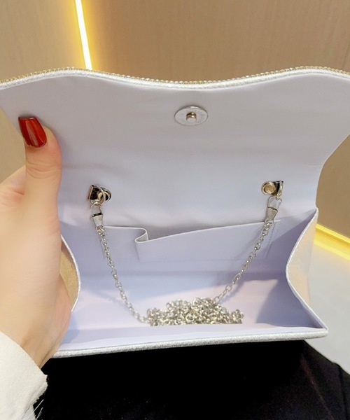 Lace Ladies(レースレディース)の「2WAYラインストーン 台形型 パーティー ハンドバッグ(クラッチバッグ・レディース・ブラック/シルバー/ゴールド・FREE)」の10枚目の写真