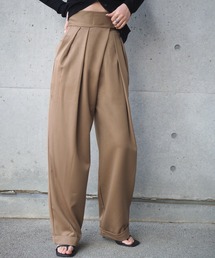 tuck wide curved pants /ハイウエスト タック カーブ ワイド パンツ