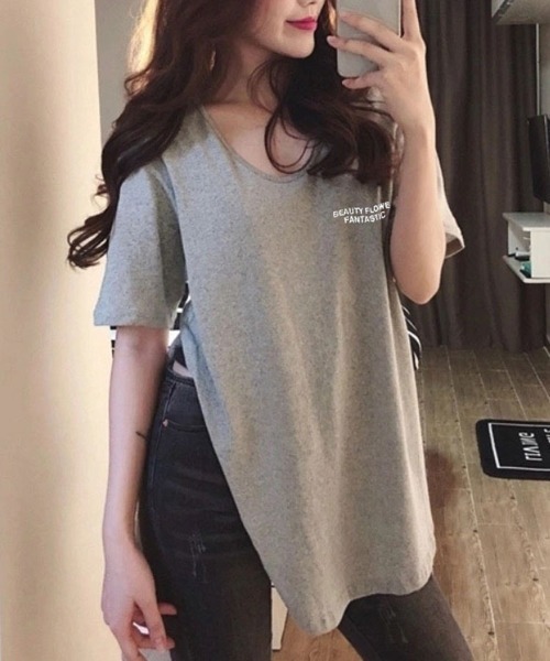 SallyLunn(サリーラン)の「フロントバックロゴ入りTシャツ(Tシャツ/カットソー・レディース・グレー/ブラック/ホワイト・LARGE/MEDIUM)」の3枚目の写真