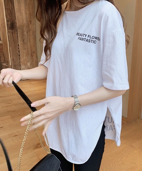 SallyLunn(サリーラン)の「フロントバックロゴ入りTシャツ(Tシャツ/カットソー・レディース・グレー/ブラック/ホワイト・LARGE/MEDIUM)」の2枚目の写真