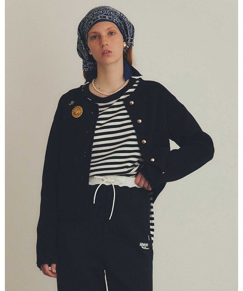 THE SHINZONE(ザ シンゾーン)の「THE SHINZONE BOUCLE KNIT JACKET 25SMSNI09(その他アウター・レディース・ネイビー/オフホワイト・FREE)」の2枚目の写真