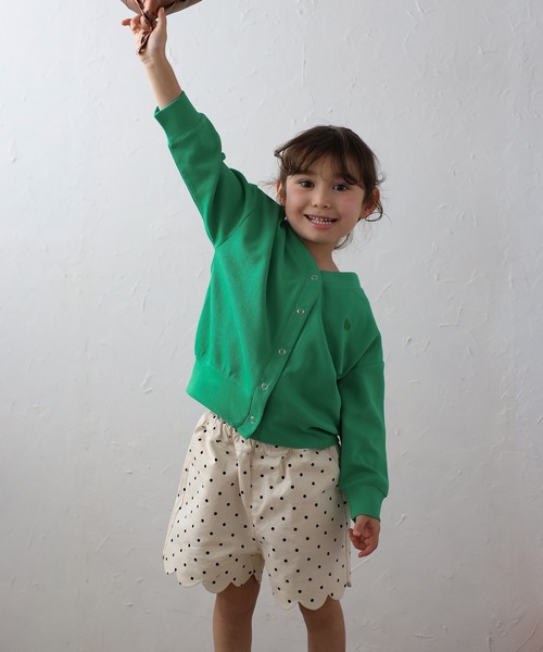 【3-10才対応】ハート刺繍スナップボタンカーディガン