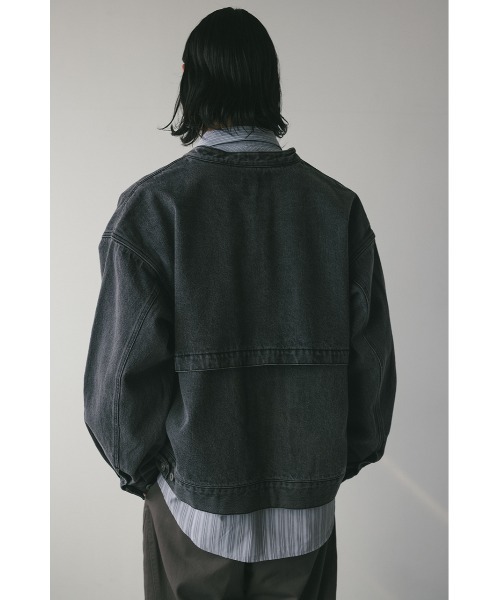 STYLEMIXER(スタイルミキサー)の「ノーカラーデニムジャケット(デニムジャケット・メンズ・ブラック/ライトブルー・MEDIUM/LARGE)」の7枚目の写真