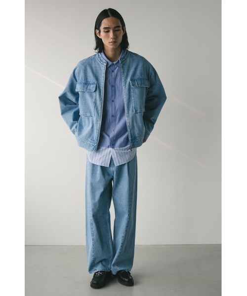 セール】ノーカラーデニムジャケット（デニムジャケット）｜STYLEMIXER