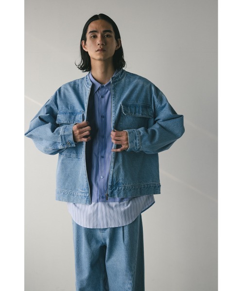 セール】ノーカラーデニムジャケット（デニムジャケット）｜STYLEMIXER