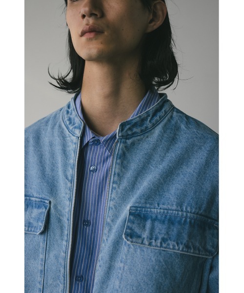 STYLEMIXER(スタイルミキサー)の「ノーカラーデニムジャケット(デニムジャケット・メンズ・ブラック/ライトブルー・MEDIUM/LARGE)」の21枚目の写真