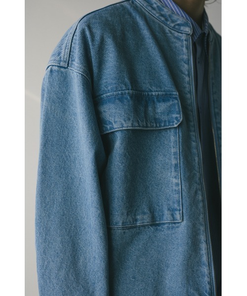 STYLEMIXER(スタイルミキサー)の「ノーカラーデニムジャケット(デニムジャケット・メンズ・ブラック/ライトブルー・MEDIUM/LARGE)」の22枚目の写真