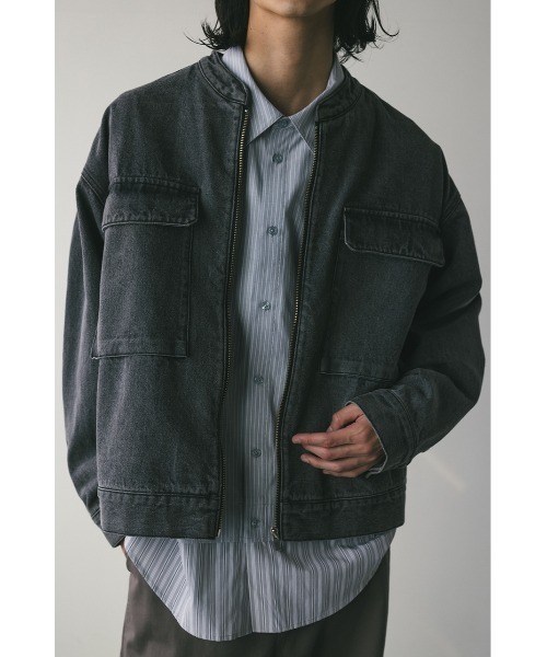 セール】ノーカラーデニムジャケット（デニムジャケット）｜STYLEMIXER