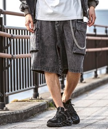 Labordi（ラボード）の「【Labordi / ラボード】総柄プリントカーゴショートパンツ / デニムカーゴショートパンツ（デニムパンツ）」