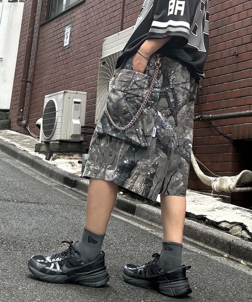 25SS【Labordi / ラボード】総柄プリントカーゴショートパンツ