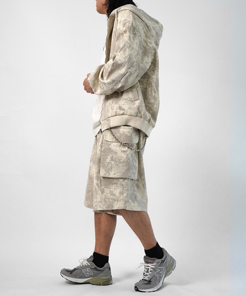 ILL'S（イルズ）の「【Labordi / ラボード】総柄プリントカーゴショートパンツ / デニムカーゴショートパンツ（デニムパンツ・メンズ・ホワイト/ブラウン/ブラック/カーキ/ブラック系その他/グレー・M/L）」の8枚目の写真