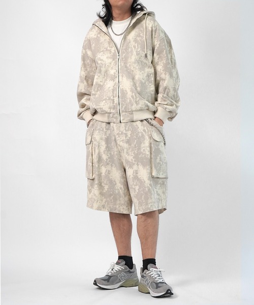 ILL'S（イルズ）の「【Labordi / ラボード】総柄プリントカーゴショートパンツ / デニムカーゴショートパンツ（デニムパンツ・メンズ・ホワイト/ブラウン/ブラック/カーキ/ブラック系その他/グレー・M/L）」の7枚目の写真