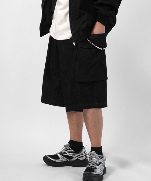 ILL'S（イルズ）の「【Labordi / ラボード】総柄プリントカーゴショートパンツ / デニムカーゴショートパンツ（デニムパンツ・メンズ・ホワイト/ブラウン/ブラック/カーキ/ブラック系その他/グレー・M/L）」の16枚目の写真