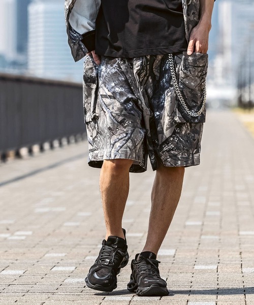 25SS【Labordi / ラボード】総柄プリントカーゴショートパンツ