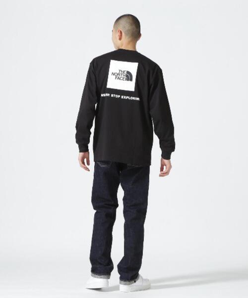 THE NORTH FACE（ザノースフェイス）の「THE NORTH FACE/ザ・ノース・フェイス　L/S Back Square Logo Tee（Tシャツ/カットソー・メンズ・ホワイト/ブラック・L/XL/M/S）」の2枚目の写真