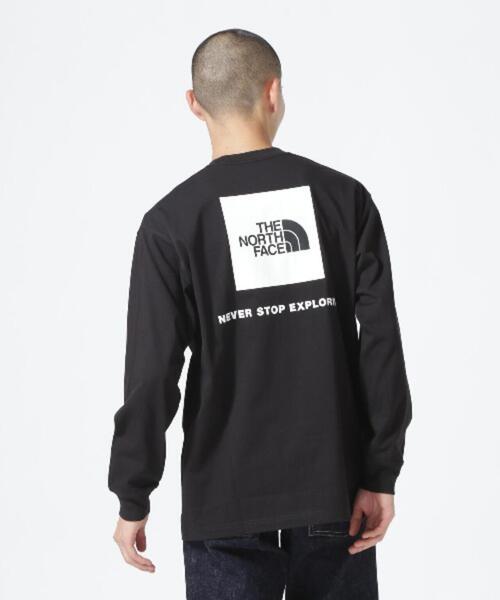 THE NORTH FACE（ザノースフェイス）の「THE NORTH FACE/ザ・ノース・フェイス　L/S Back Square Logo Tee（Tシャツ/カットソー・メンズ・ホワイト/ブラック・L/XL/M/S）」の3枚目の写真