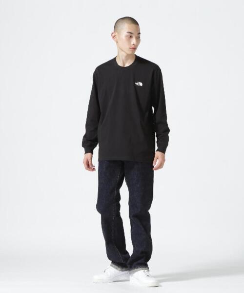 THE NORTH FACE（ザノースフェイス）の「THE NORTH FACE/ザ・ノース・フェイス　L/S Back Square Logo Tee（Tシャツ/カットソー・メンズ・ホワイト/ブラック・L/XL/M/S）」の4枚目の写真