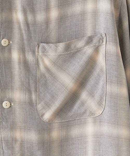 REMI RELIEF（レミレリーフ）の「REMI RELIEF/レミレリーフ レーヨンツイルオンブレーS/S SHIRT 半袖シャツ（シャツ/ブラウス・メンズ・グレー/ブルー/ブラック・M/L/XL）」の12枚目の写真