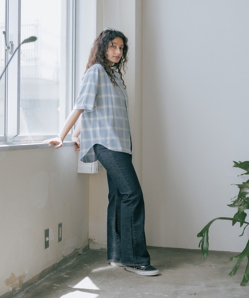 REMI RELIEF（レミレリーフ）の「REMI RELIEF/レミレリーフ レーヨンツイルオンブレーS/S SHIRT 半袖シャツ（シャツ/ブラウス・メンズ・グレー/ブルー/ブラック・M/L/XL）」の5枚目の写真