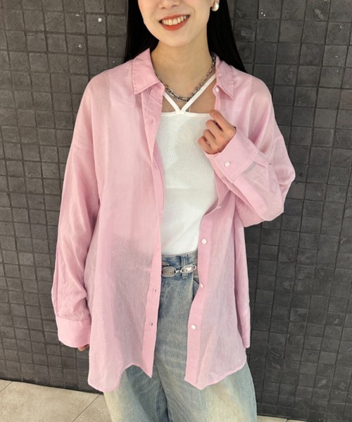 「JEANASIS」 長袖シャツ FREE ピンク レディース JEANASIS 「JEANASIS」 長袖シャツ FREE ピンク レディース