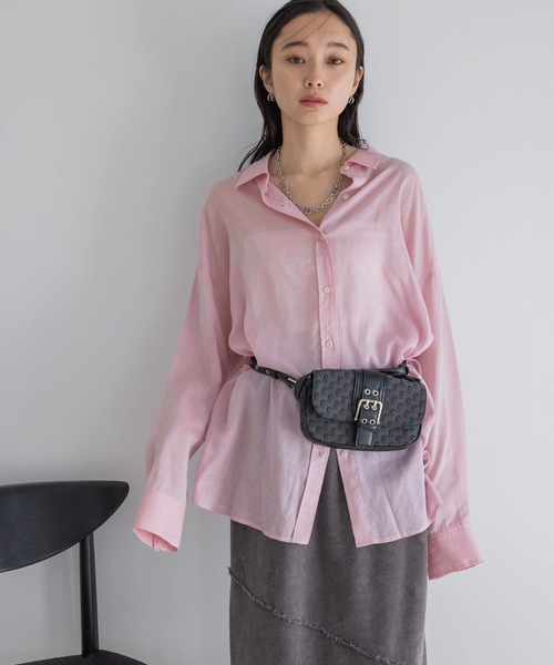 JEANASIS（ジーナシス）の「テンセルリネンシアーシャツ LS/327182（シャツ/ブラウス・レディース・ブラック/ブルー系その他/ホワイト/ピンク/ベビーピンク・SMALL/MEDIUM）」の16枚目の写真