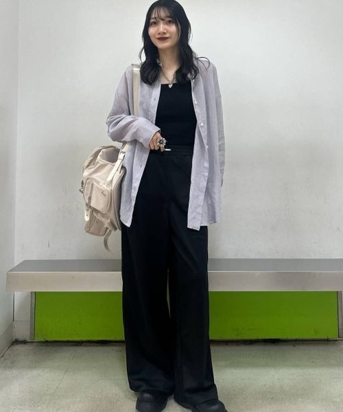 JEANASIS（ジーナシス）の「テンセルリネンシアーシャツ LS/327182（シャツ/ブラウス・レディース・ブラック/ブルー系その他/ホワイト/ピンク/ベビーピンク・SMALL/MEDIUM）」の8枚目の写真