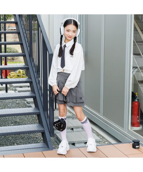 algy(アルジー)の「スラックスショーパン(スカート・キッズ・ベージュ/ブラック/グレー・XX-SMALL/X-SMALL/MEDIUM/SMALL)」の7枚目の写真