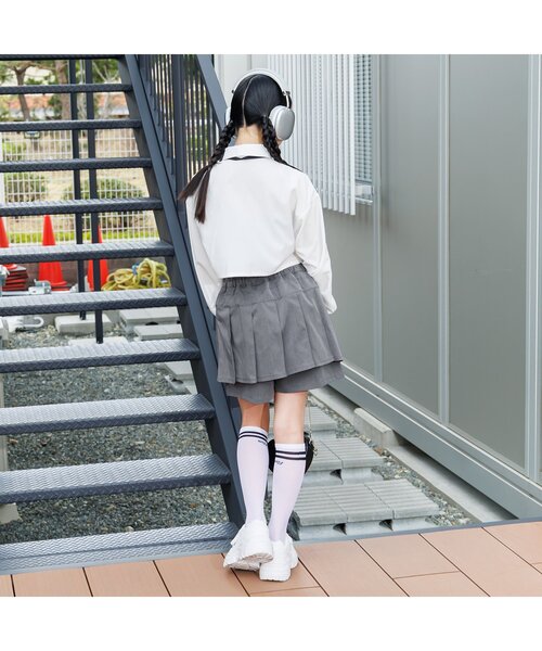 algy(アルジー)の「スラックスショーパン(スカート・キッズ・ベージュ/ブラック/グレー・XX-SMALL/X-SMALL/MEDIUM/SMALL)」の8枚目の写真