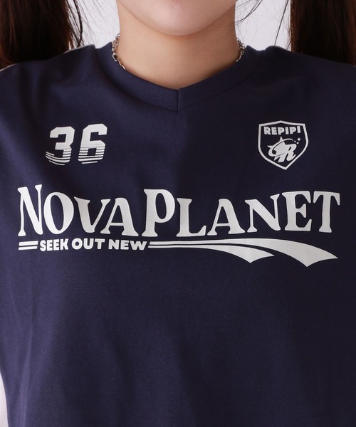 repipi armario（レピピ アルマリオ）の「キリカエショートゲームＴシャツ（Tシャツ/カットソー・キッズ・ネイビー/レッド/ホワイト・MEDIUM/LARGE/SMALL）」の6枚目の写真