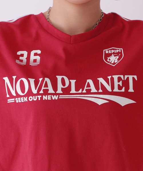 repipi armario（レピピ アルマリオ）の「キリカエショートゲームＴシャツ（Tシャツ/カットソー・キッズ・ネイビー/レッド/ホワイト・MEDIUM/LARGE/SMALL）」の5枚目の写真