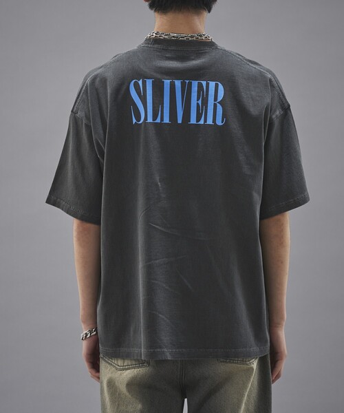 NIRVANA/SLIVER ブリーチ加工 tシャツ/ブラック