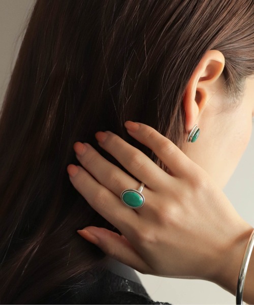 rapiecage（ラピエサージュ）の「【rapiecage glacon】ラインフレームオーバルストーンリング　GC（リング・レディース・ホワイト/グリーン・FREE）」の5枚目の写真