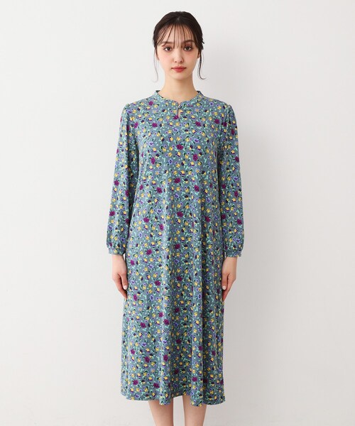 LAURA ASHLEY(ローラアシュレイ)の「【ジャージ素材/洗える/同柄アイテムあり】ポリアンサス柄ワンピース(ワンピース・レディース・グレー系5/ネイビー系・40/38)」の19枚目の写真