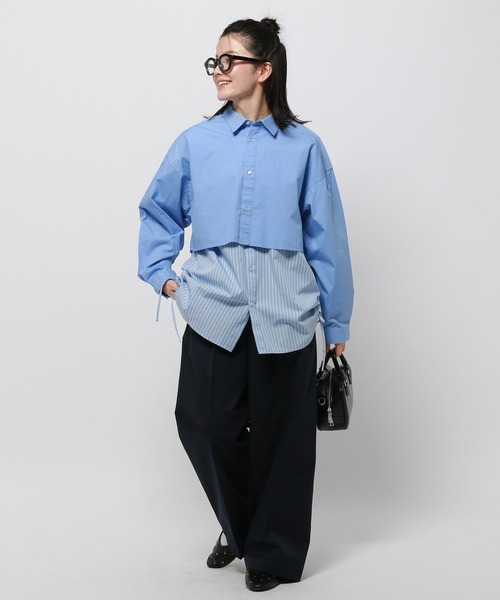 ギャザー ショートシャツ Heather｜フロントギャザーショートシャツ | Rakuten Fashion