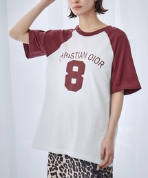 LOWO（ロワ）の「【綿100％使用】ユニセックスフロントプリントオーバーサイズラグランTシャツ（Tシャツ/カットソー）」