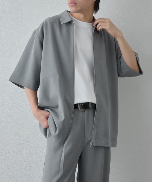 COLONY 2139（コロニートゥーワンスリーナイン）の「ドライスルー半袖ジップシャツ（シャツ/ブラウス・メンズ・ブラック/ネイビー/グレー・LARGE/MEDIUM）」の8枚目の写真